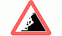 Falling Rocks Warning Sign CAD Block