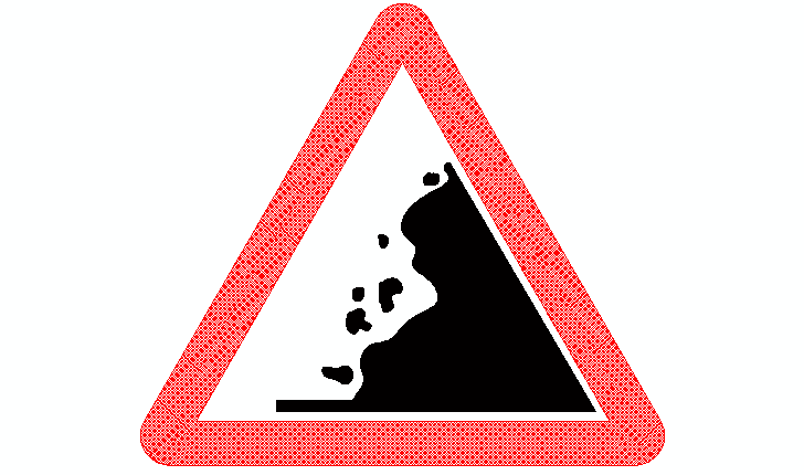 Falling Rocks Warning Sign CAD Block
