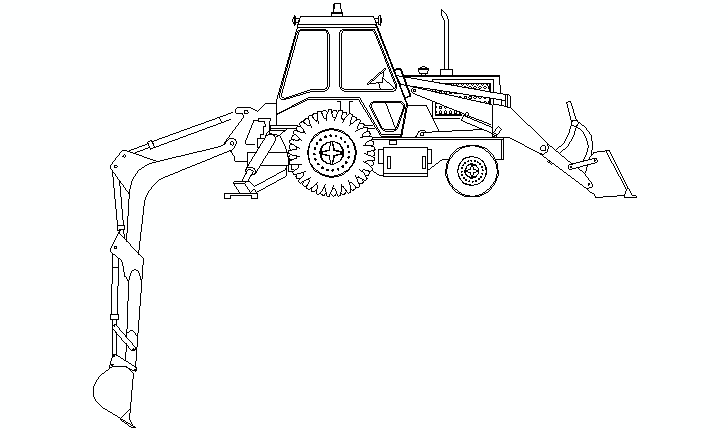 Backhoe Loader CAD Design in DWG Format