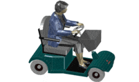 3D woman in mobility scooter CAD block