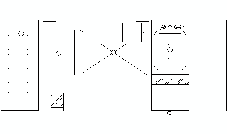 commercial kitchen counter CAD block