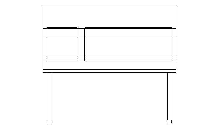 commercial sink table CAD block