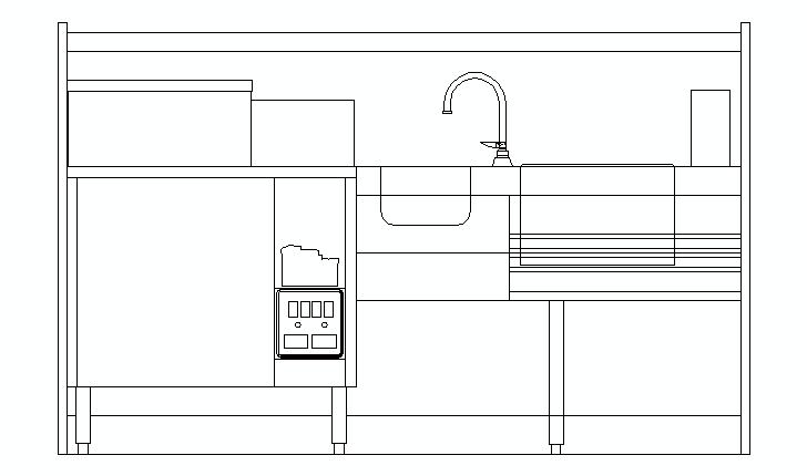 commercial kitchen sink with faucet CAD block