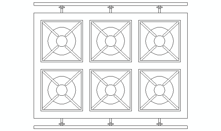  commercial six-burner gas range CAD block