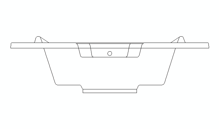 Whirlpool bathtub elevation CAD drawing