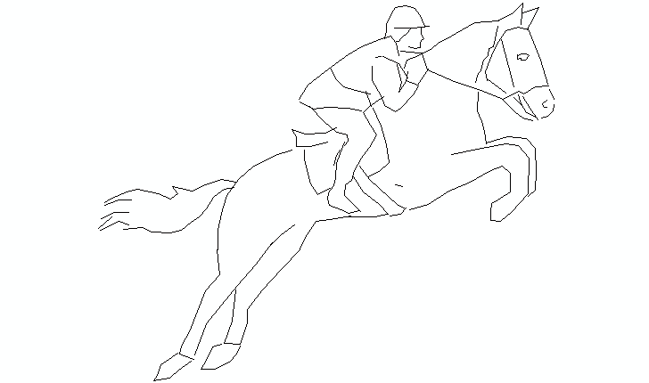 jumping horse CAD block jumping horse CAD block