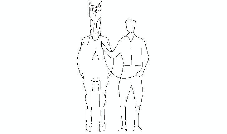 race horse and jockey CAD block