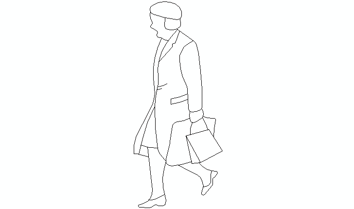 woman walking CAD block