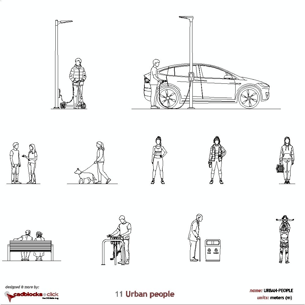 11 Urban People Everyday Life CAD Blocks